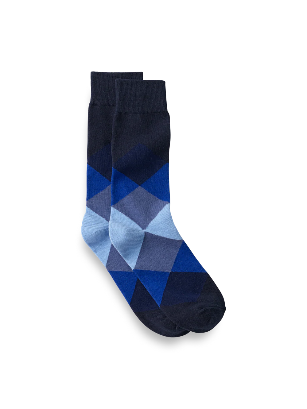 Argyle Cotton Blend Sock - Blue Multi