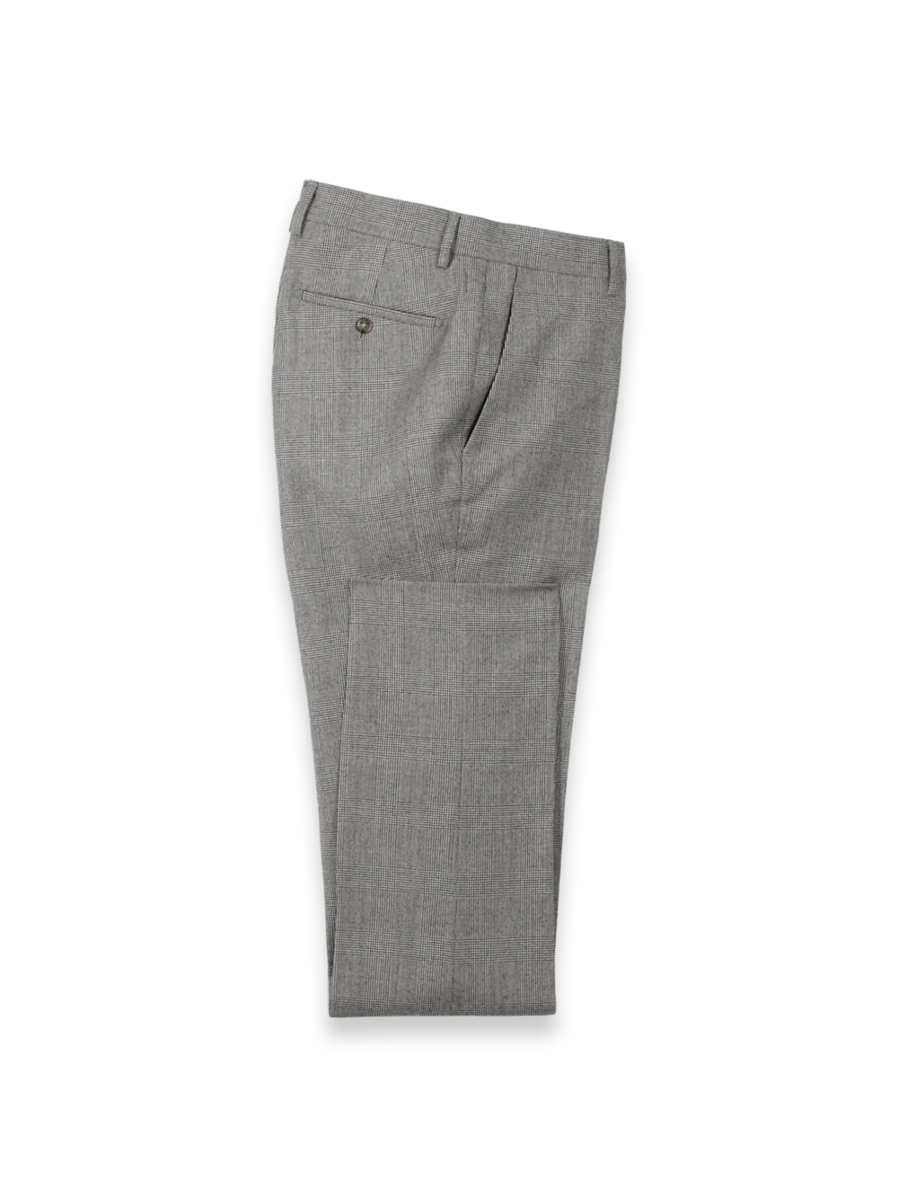 Black/White Wool Glen Plaid Flat Front Suit Pants - Black/white