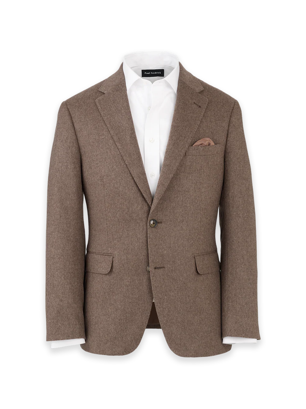 Cashmere Single Breasted Notch Lapel Sport Coat - Brown