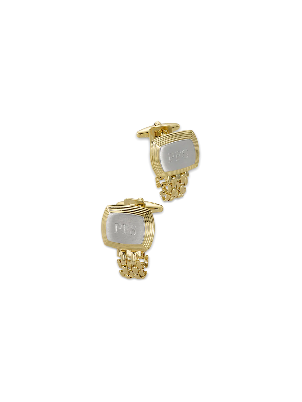 Chain Wrap Engravable Cufflinks - Gold/silver