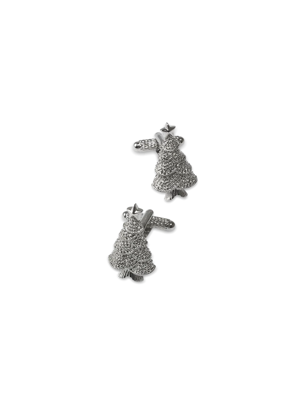 Christmas Tree Cufflink - Silver
