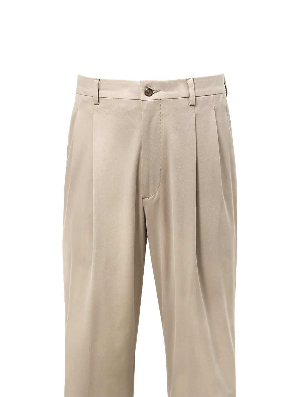 Classic Fit Cotton Stretch Twill Pleated Pants - White - Image 2