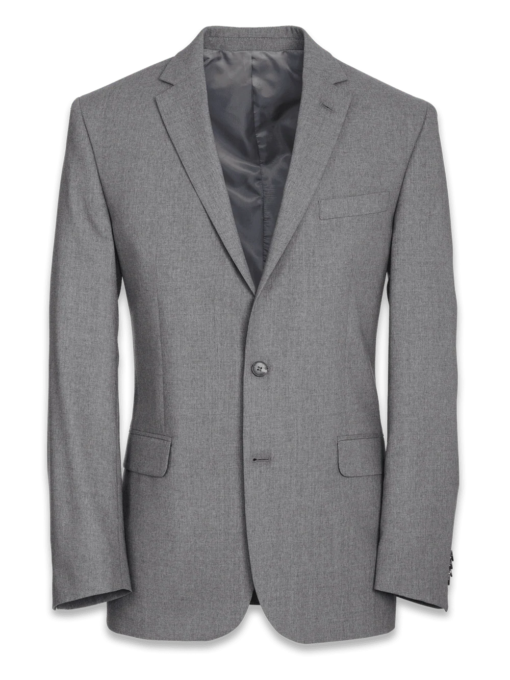 Classic Fit Essential Wool Notch Lapel Suit Jacket - Grey