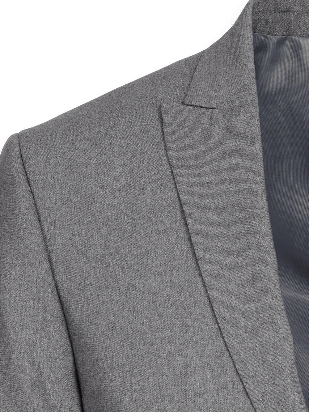 Classic Fit Essential Wool Peak Lapel Side Vents Suit Jacket - Navy - Image 3