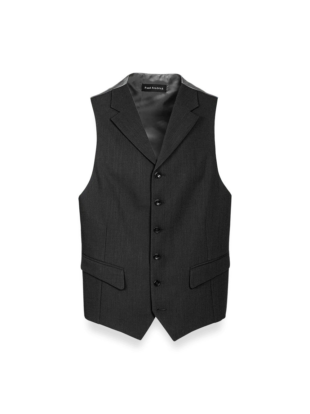 Classic Fit Essential Wool Suit Vest - Black