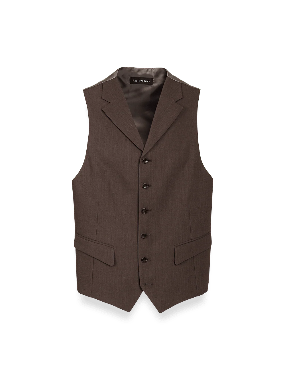 Classic Fit Essential Wool Suit Vest - Brown