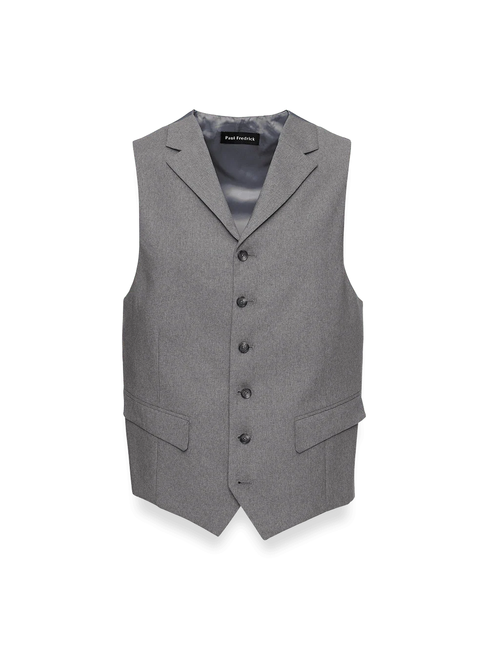 Classic Fit Essential Wool Suit Vest - Grey