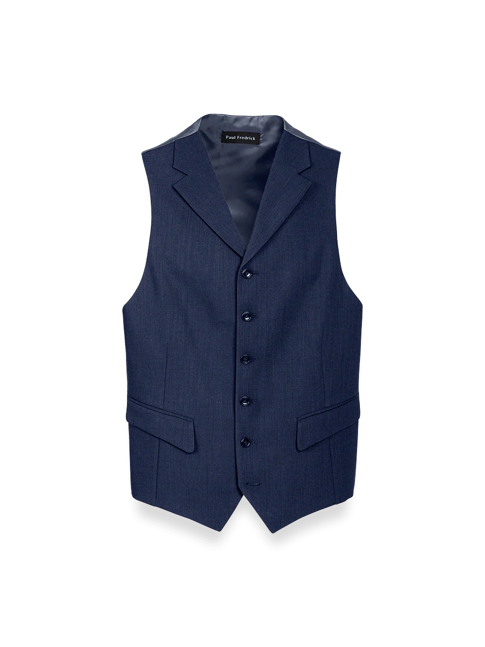 Classic Fit Essential Wool Suit Vest - Navy