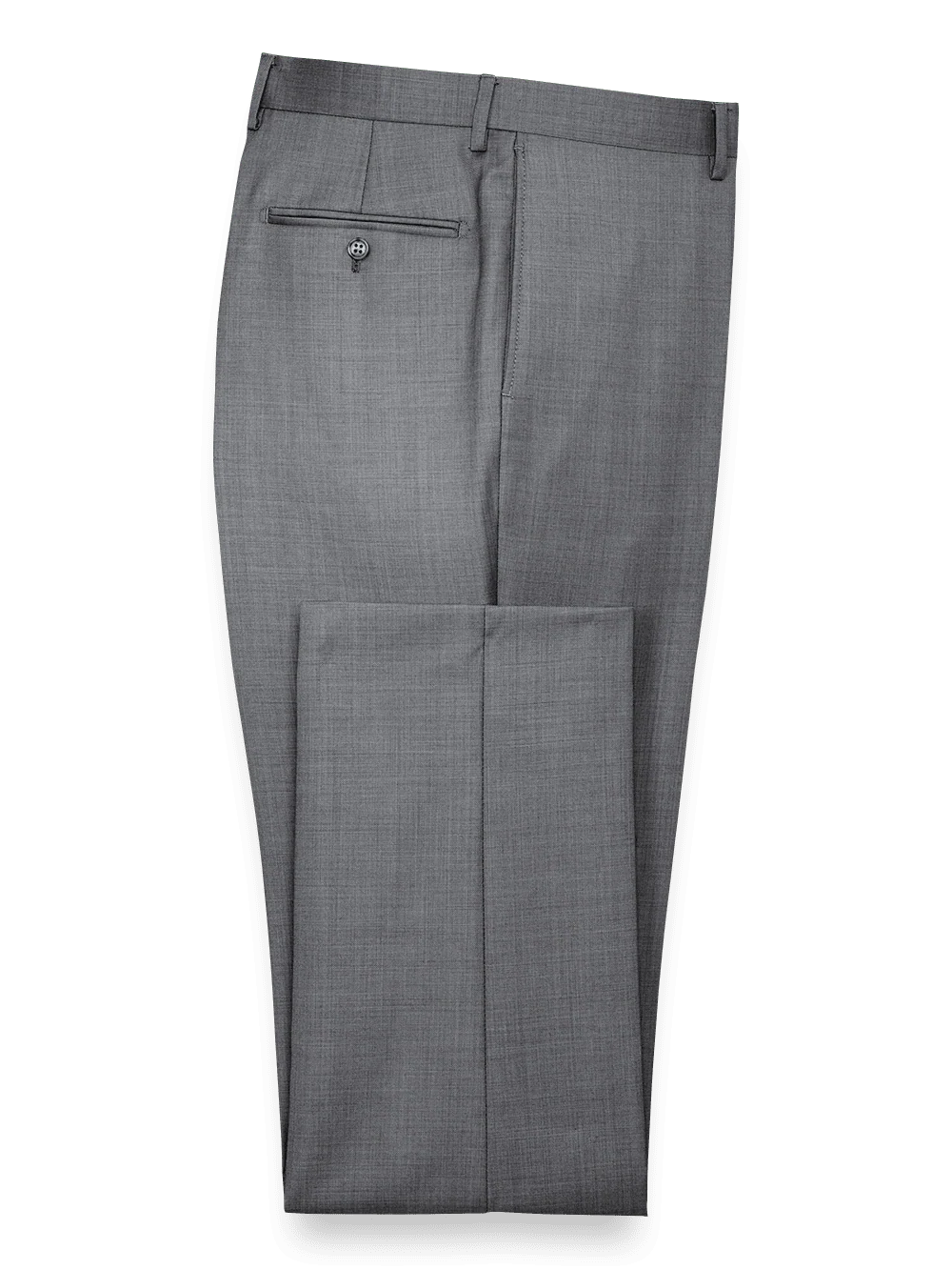 Classic Fit Sharkskin Flat Front Suit Pants - Grey
