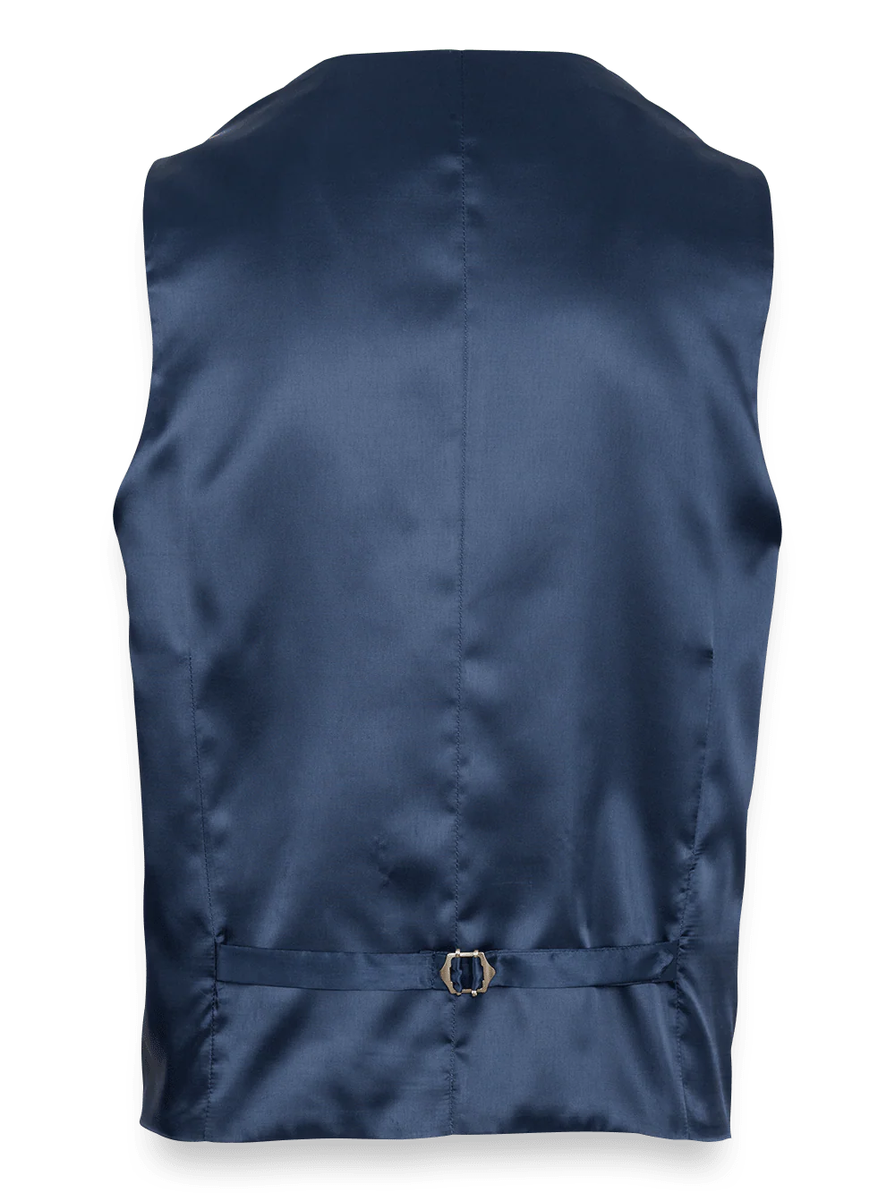 Classic Fit Sharkskin No Lapel Suit Vest - Grey - Image 2
