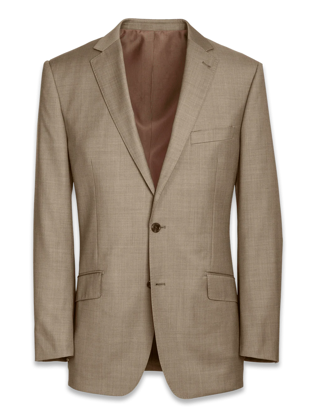 Classic Fit Sharkskin Notch Lapel Suit Jacket - Tan
