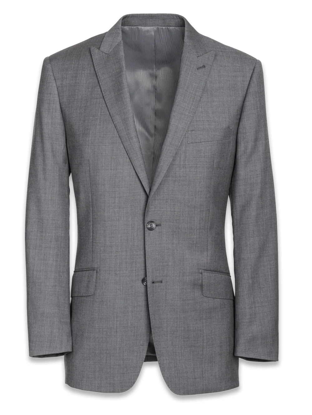 Classic Fit Sharkskin Peak Lapel Suit Jacket - Grey