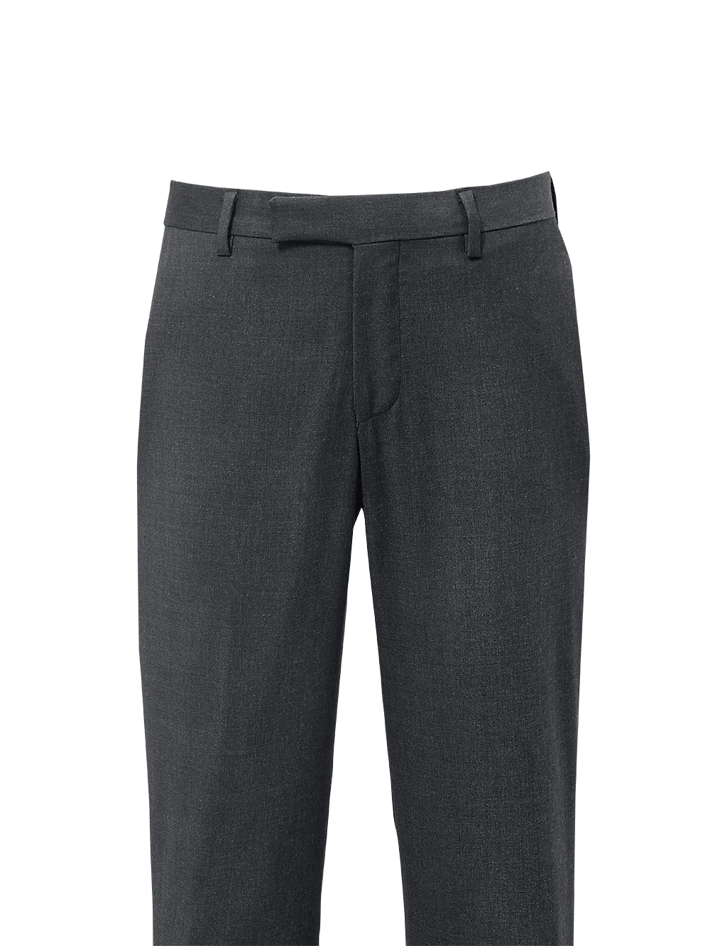 Classic Fit Wool Gabardine Flat Front Pants - Black - Image 2
