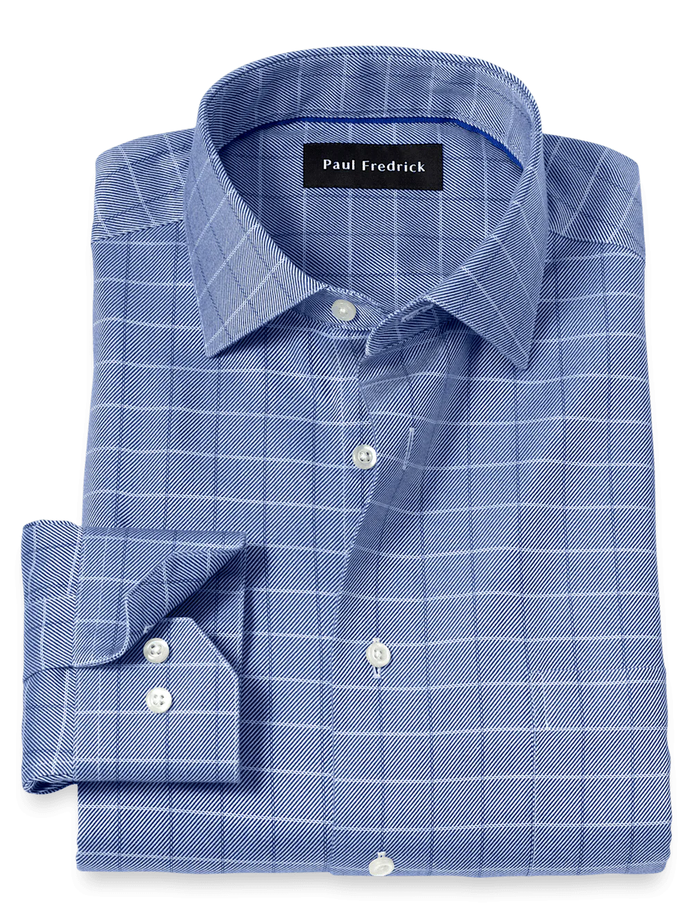 Comfort Stretch Non-Iron Check Dress Shirt - Cobalt