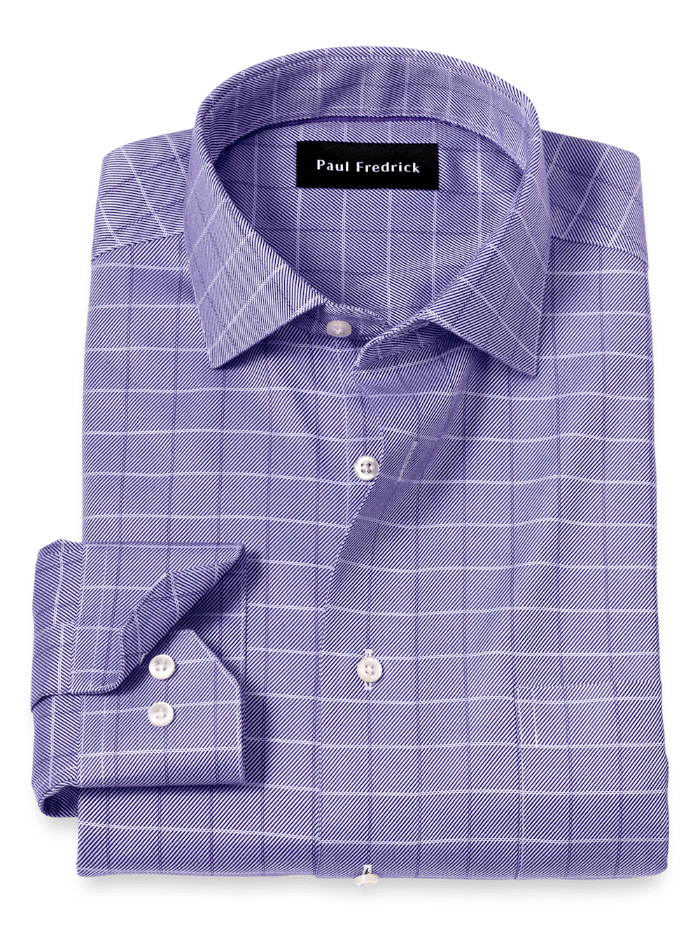 Comfort Stretch Non-Iron Check Dress Shirt - Purple