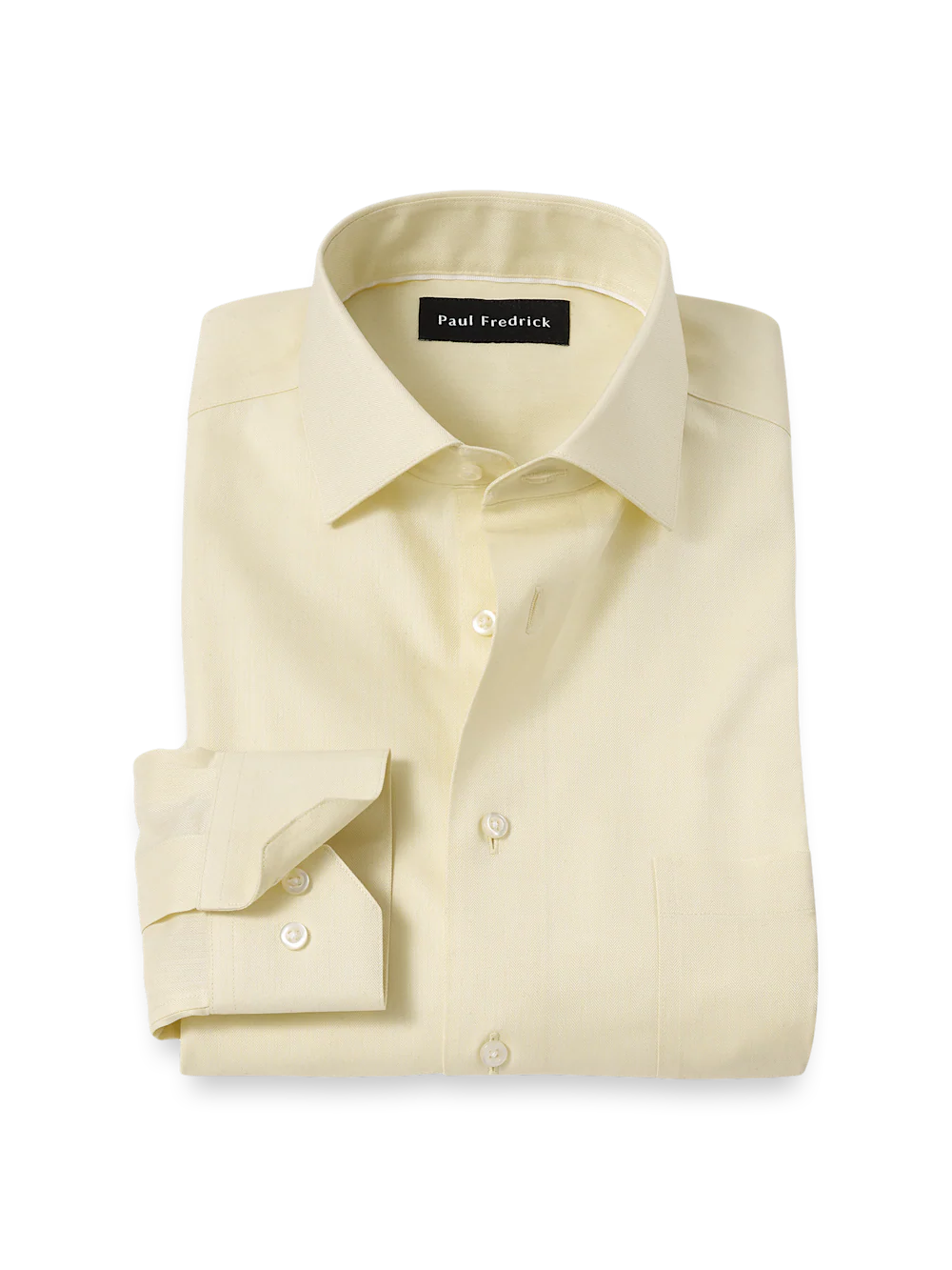 Comfort Stretch Non-Iron Herringbone Dress Shirt - Yellow
