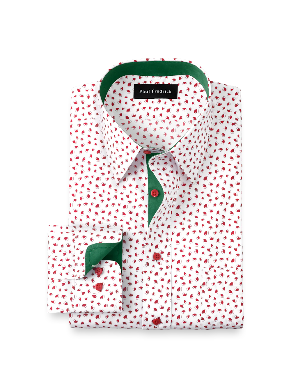 Comfort Stretch Non-Iron Novelty Dress Shirt With Contrast Trim - Red