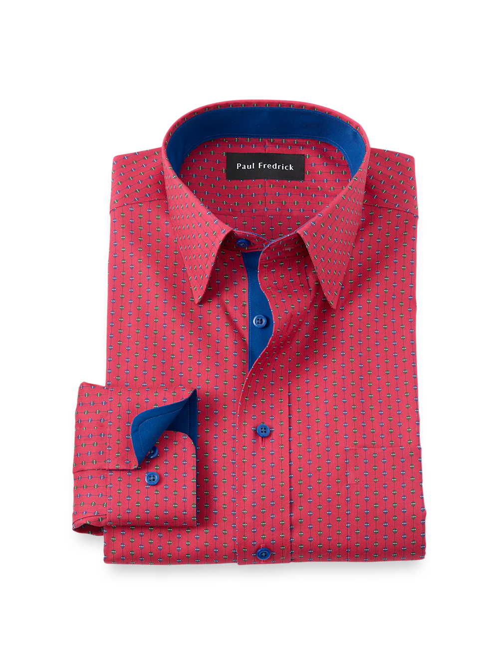 Comfort Stretch Non-Iron Novelty Dress Shirt With Contrast Trim - Red