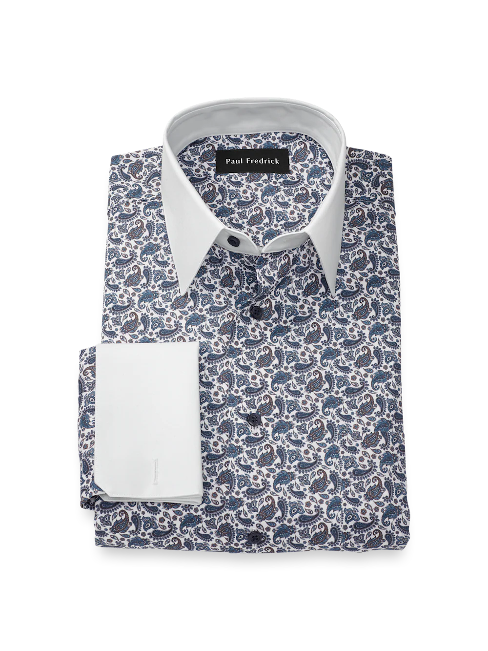 Comfort Stretch Non-Iron Paisley Dress Shirt - Blue/brown