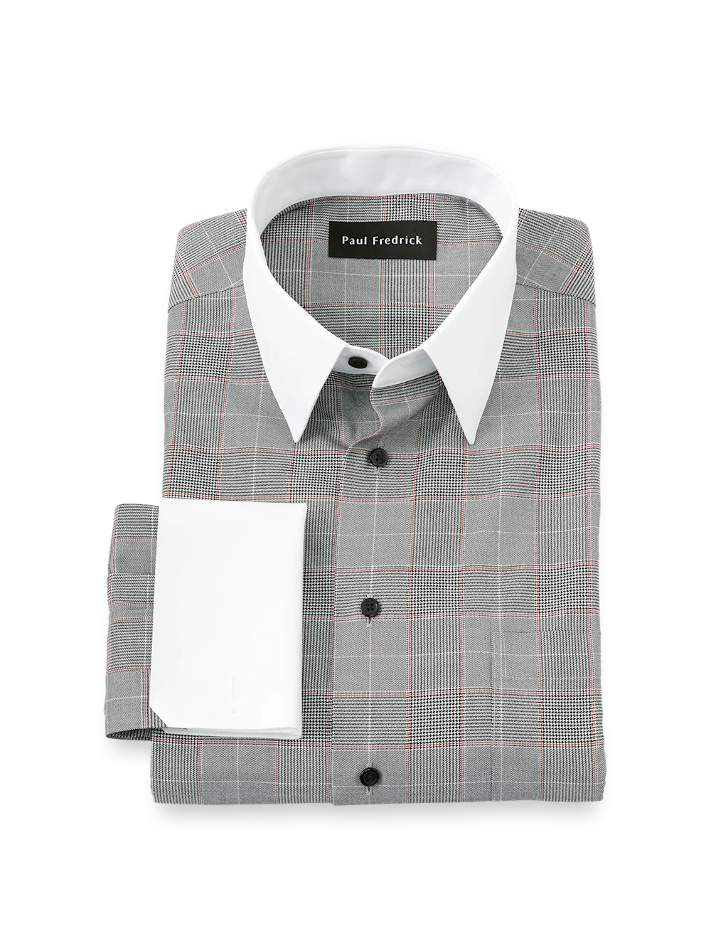 Comfort Stretch Non-Iron Plaid Dress Shirt - Black