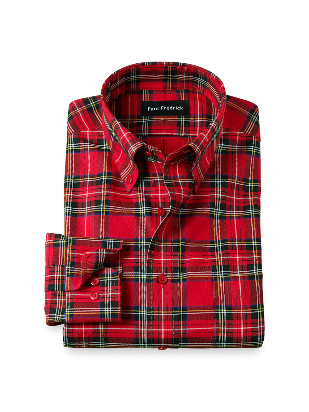 Comfort Stretch Non-Iron Plaid Dress Shirt - Red