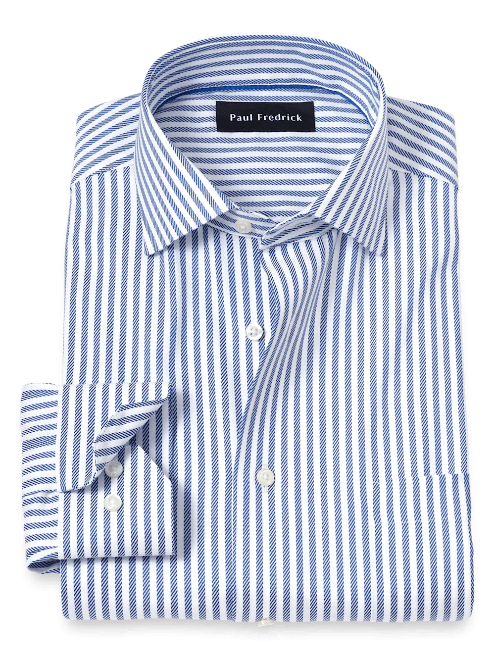 Comfort Stretch Non-Iron Stripe Dress Shirt - Cobalt