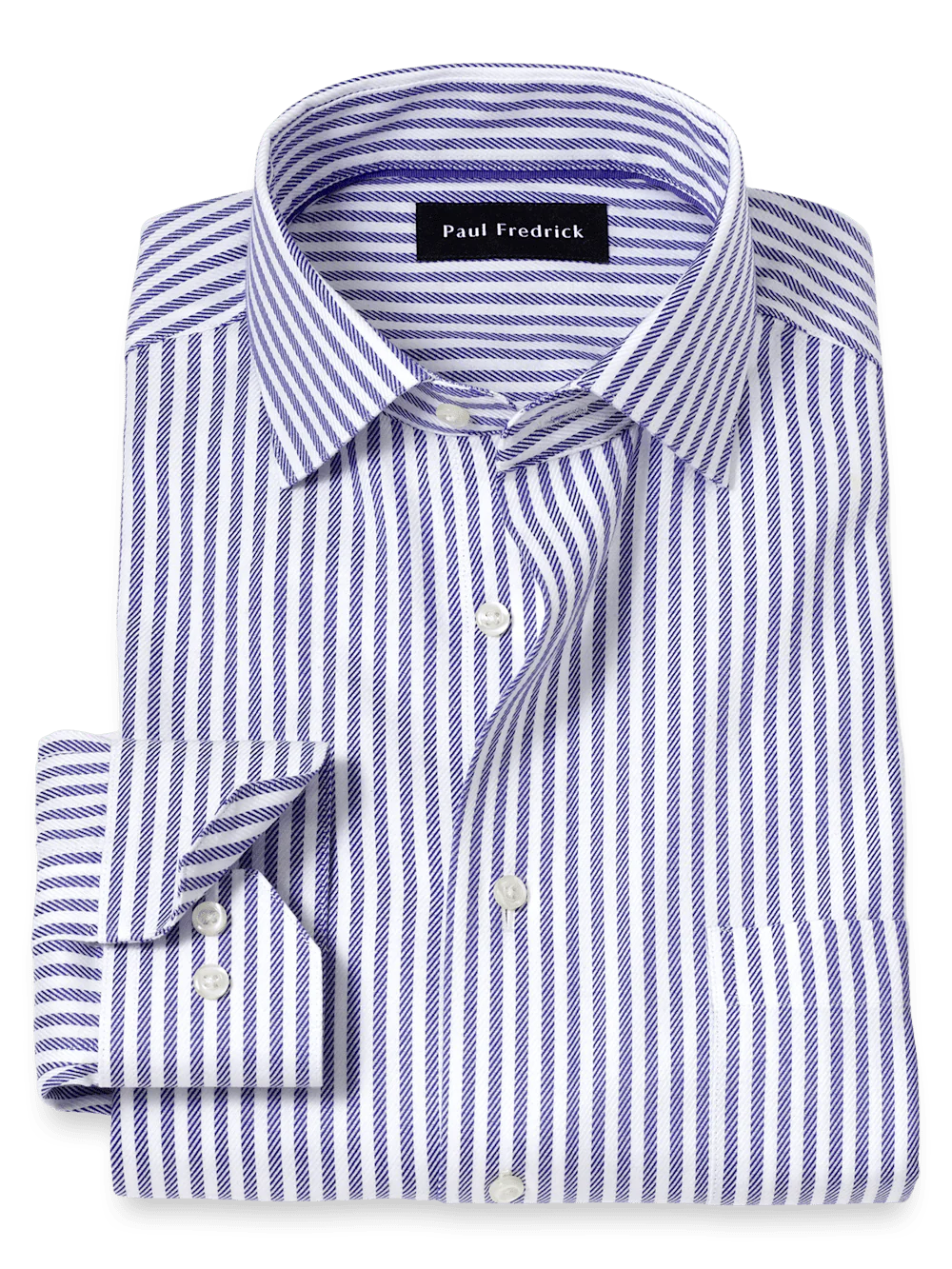 Comfort Stretch Non-Iron Stripe Dress Shirt - Purple