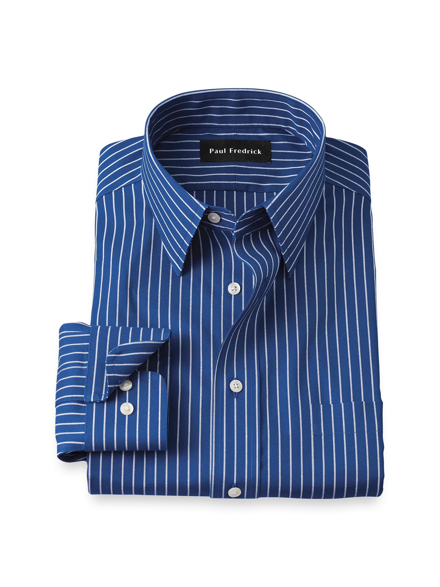Comfort Stretch Non-Iron Stripe Dress Shirt - Cobalt