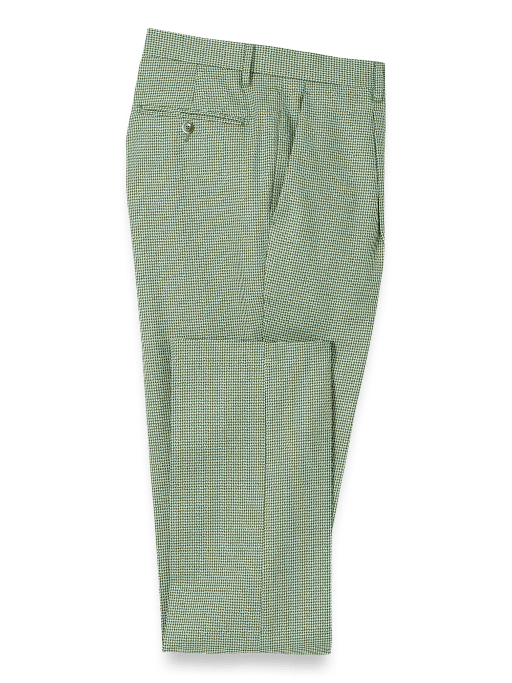 Cotton Blend Single Pleat Suit Pants - Green