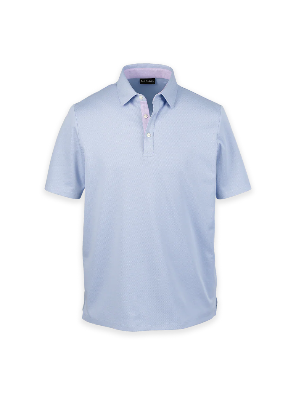 Cotton Blend Three Button Polo - Blue