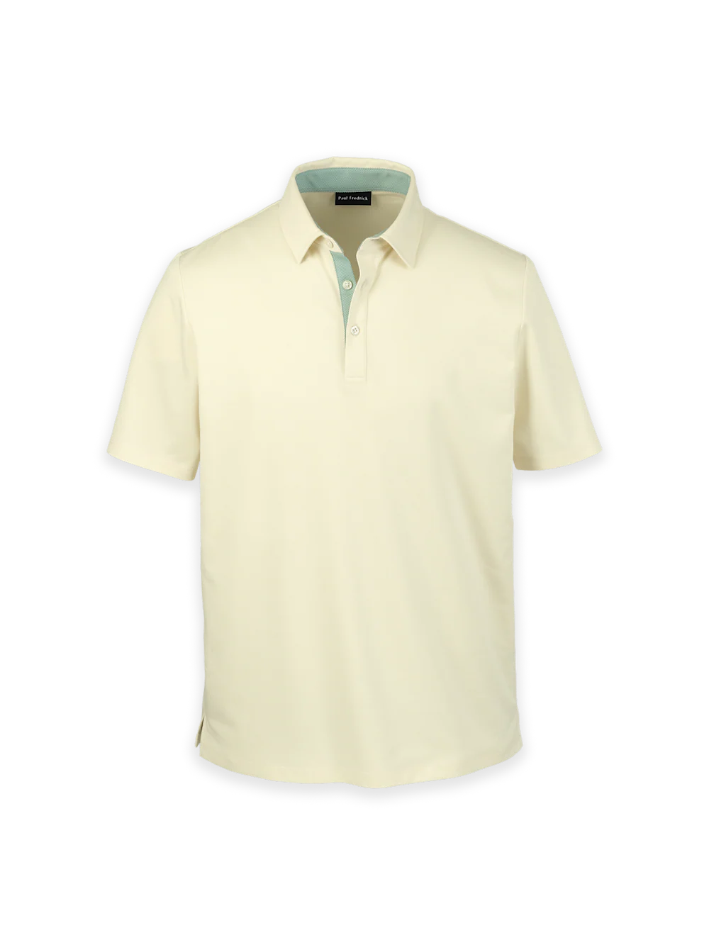 Cotton Blend Three Button Polo - Light Yellow