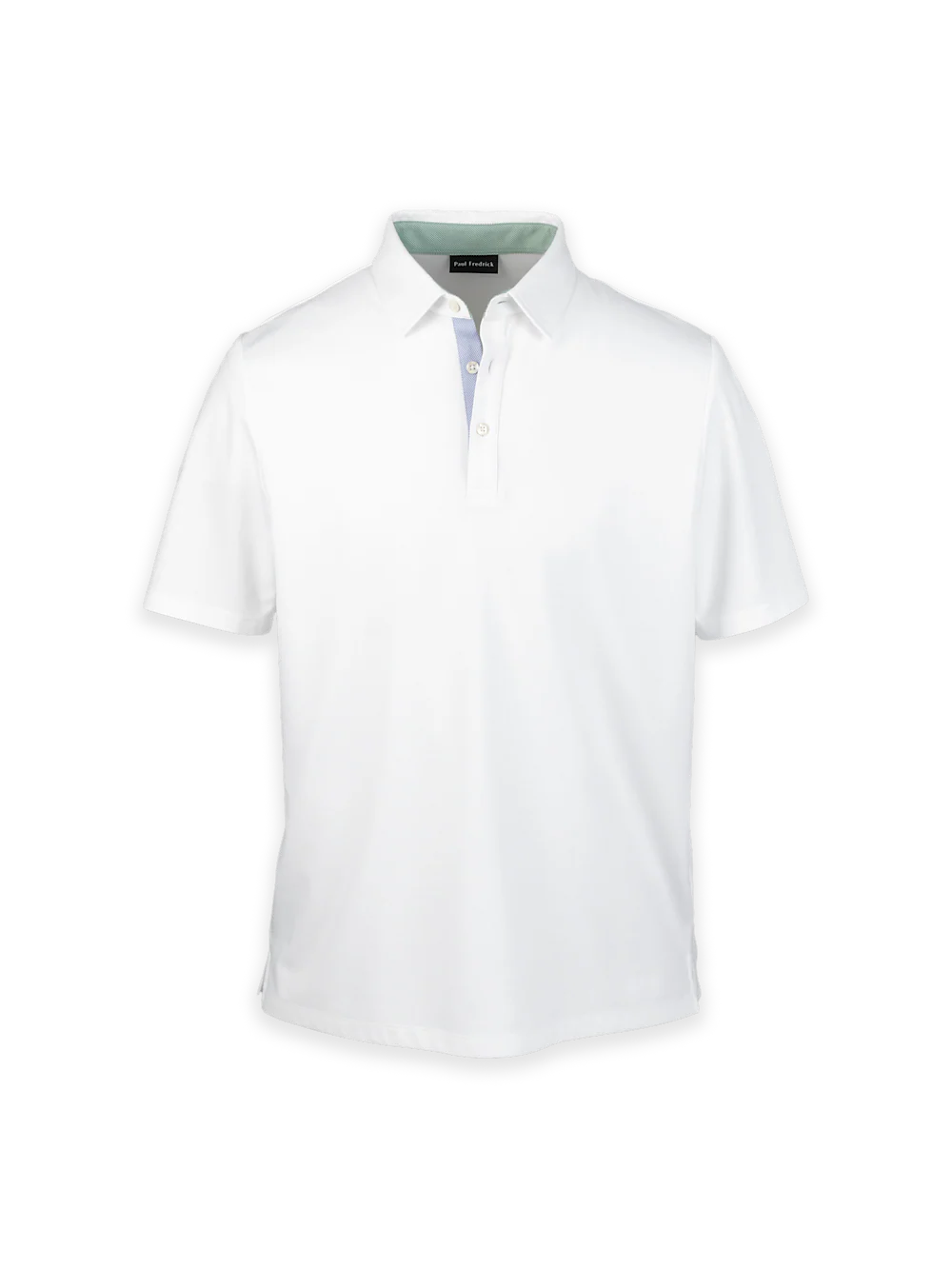 Cotton Blend Three Button Polo - White