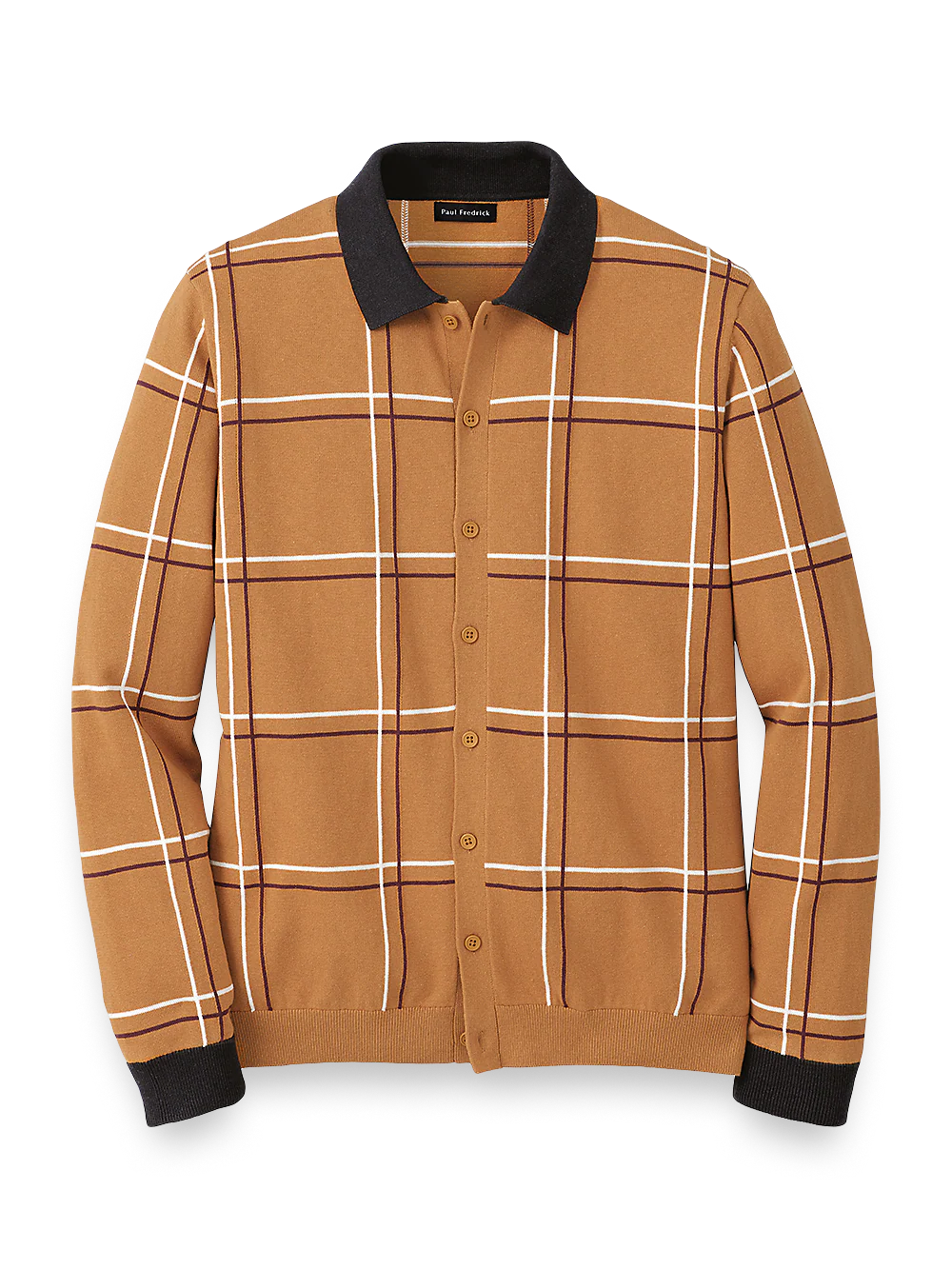 Cotton Button Front Polo - Bronze