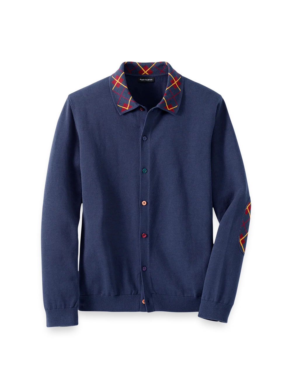 Cotton Button Front Polo - Navy Multi