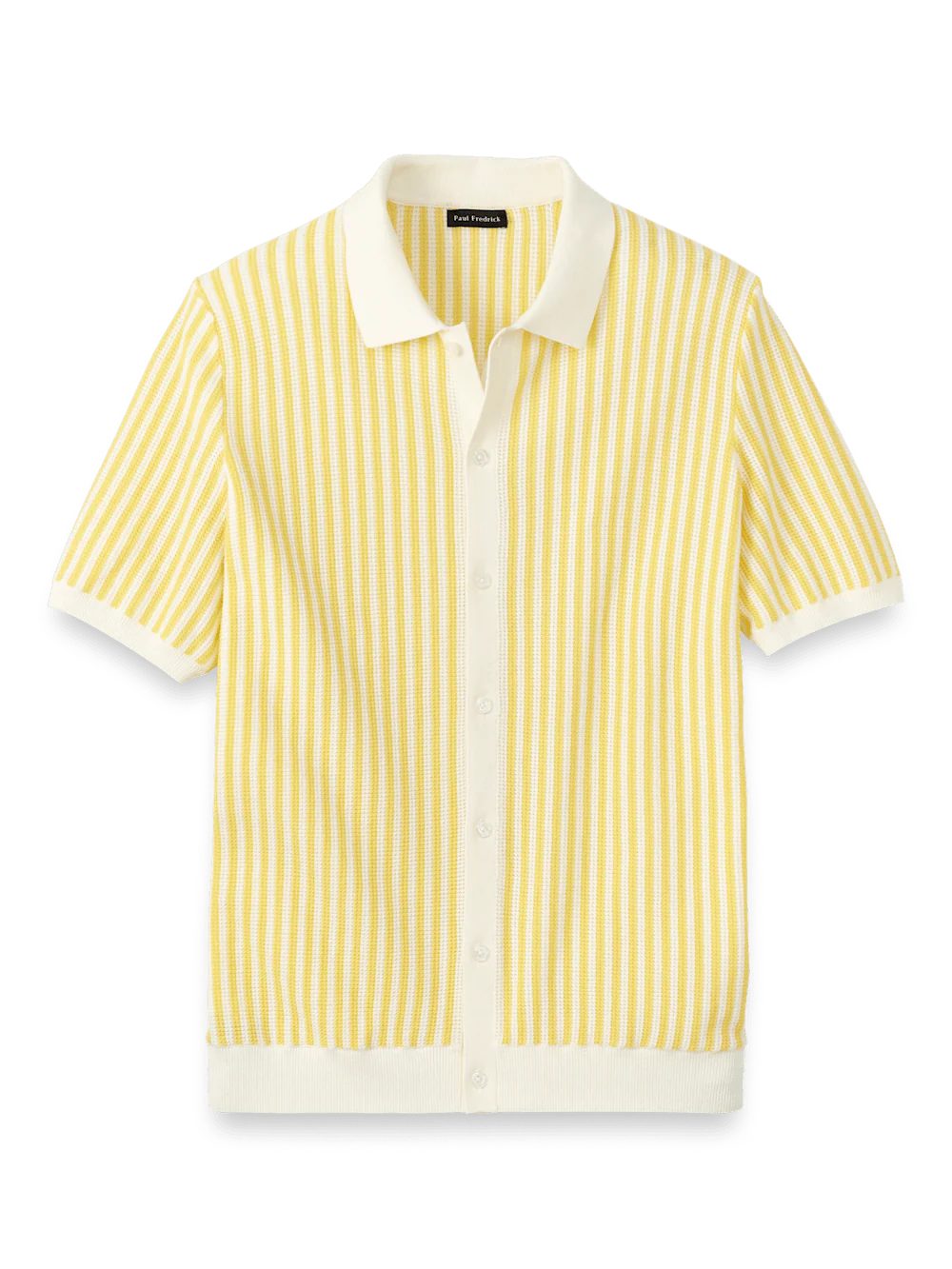 Cotton Button Front Polo - Yellow