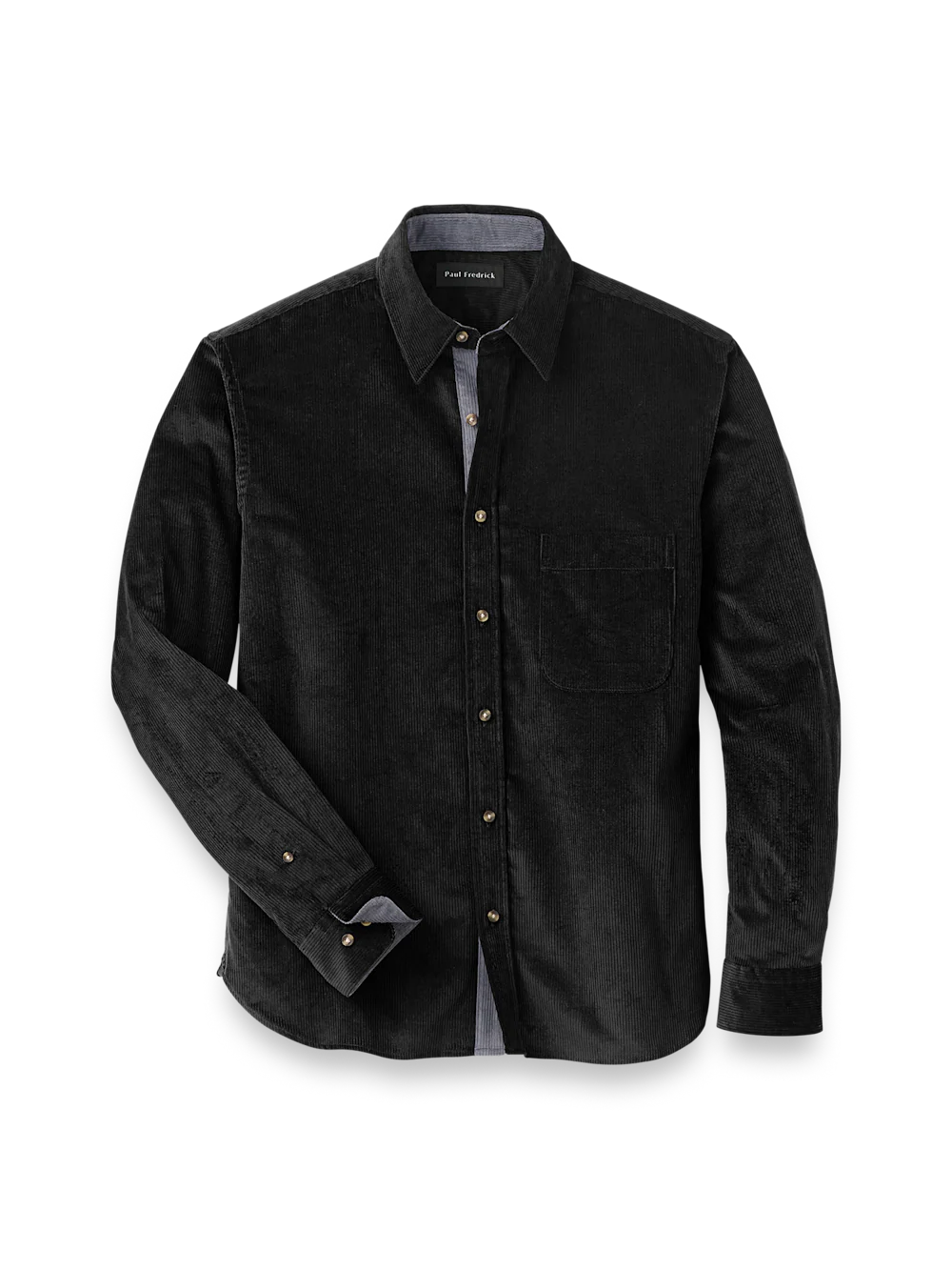 Cotton Corduroy Casual Shirt - Black
