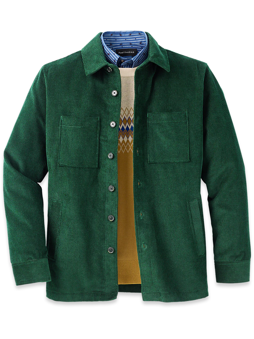 Cotton Corduroy Shirt Jacket - Hunter