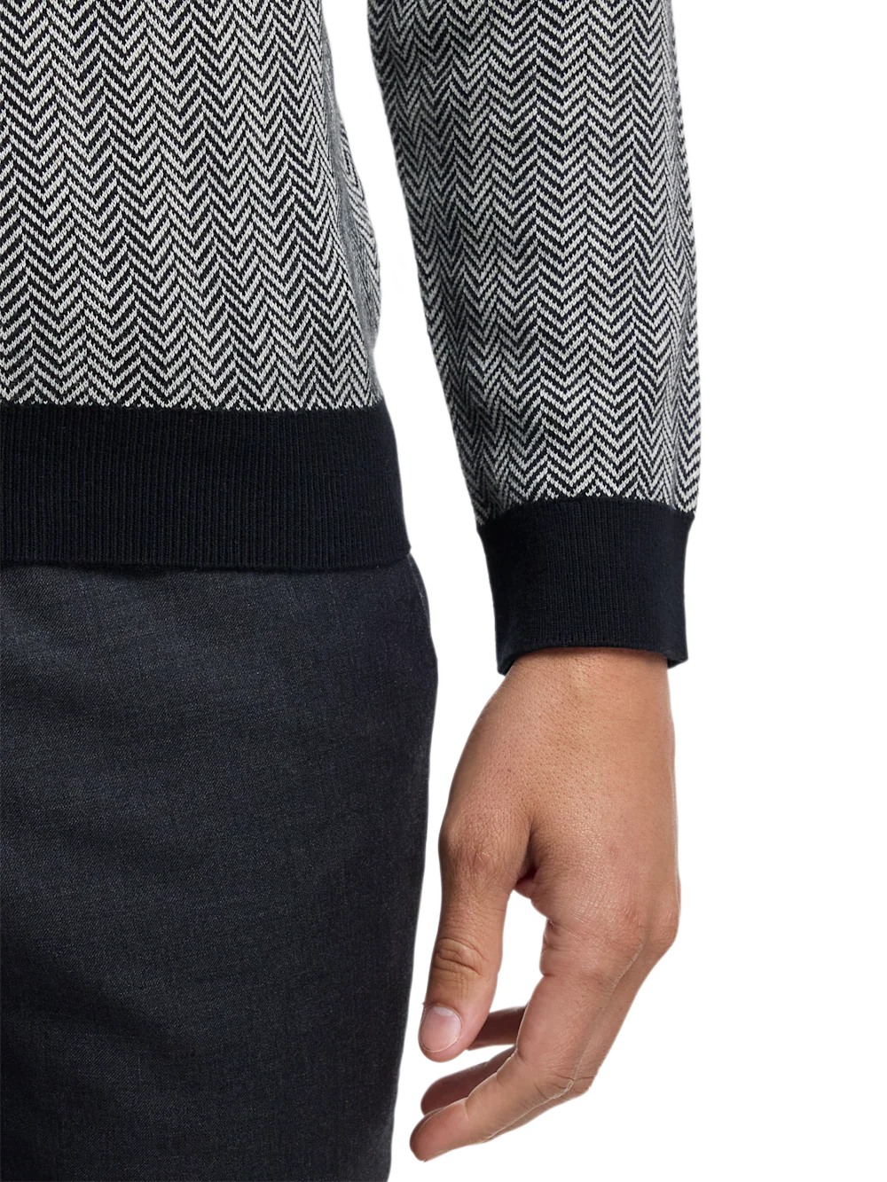 Cotton Crewneck Sweater - Black/ivory - Image 5