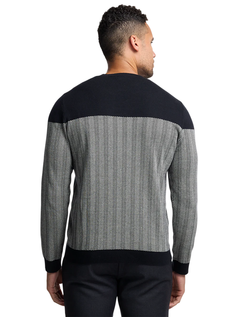 Cotton Crewneck Sweater - Black/ivory - Image 6