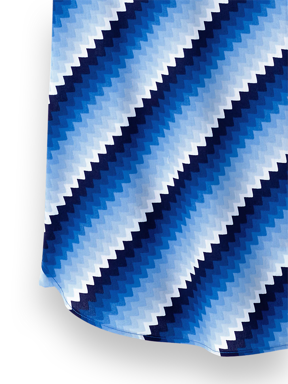 Cotton Diagonal Stripe Print Casual Shirt - Cobalt - Image 3