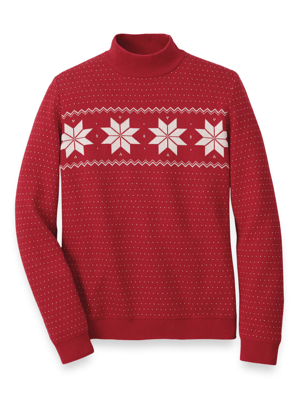 Cotton Mock Neck Sweater - Red