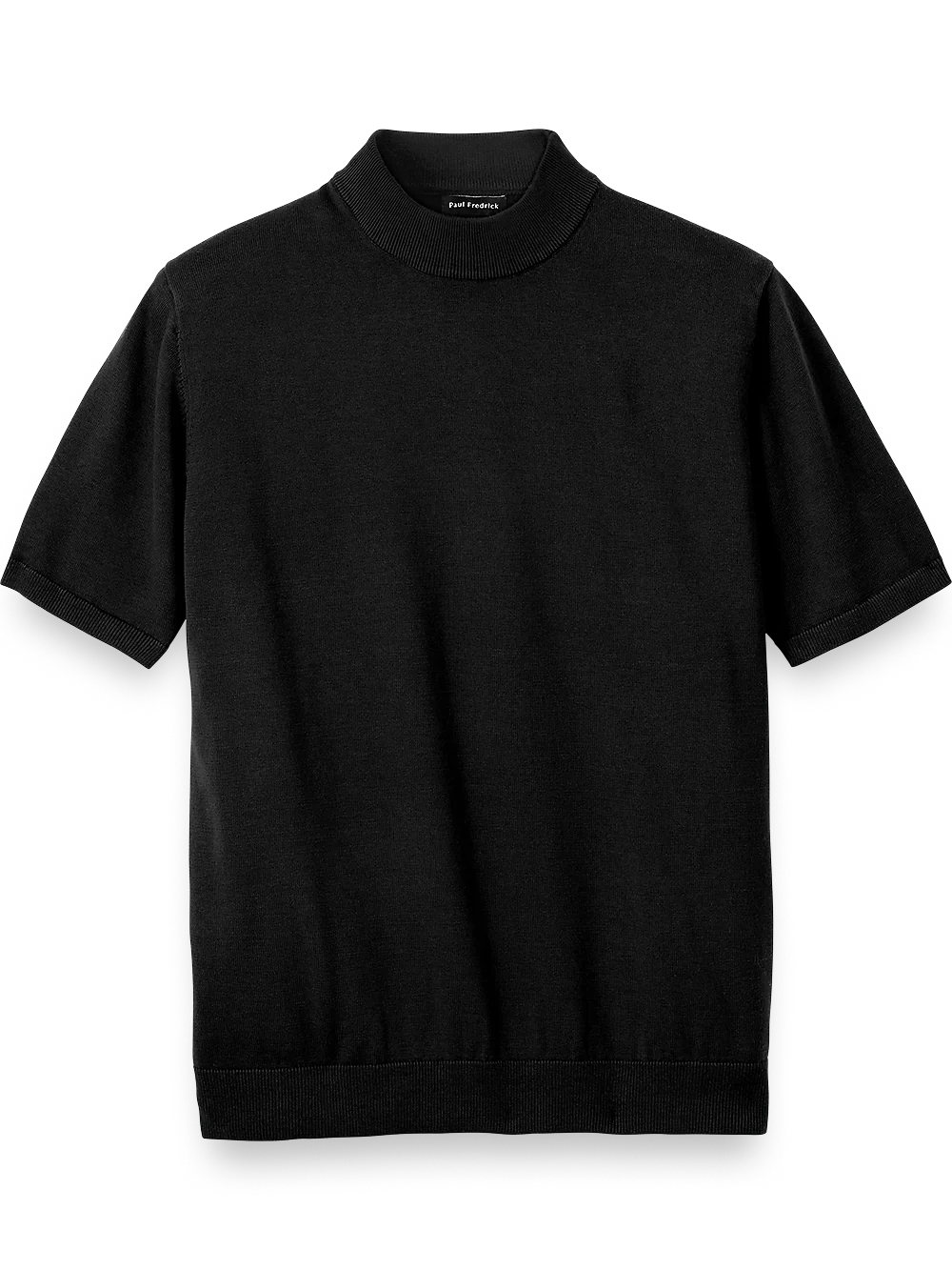Cotton Mock Neck Sweater - Black