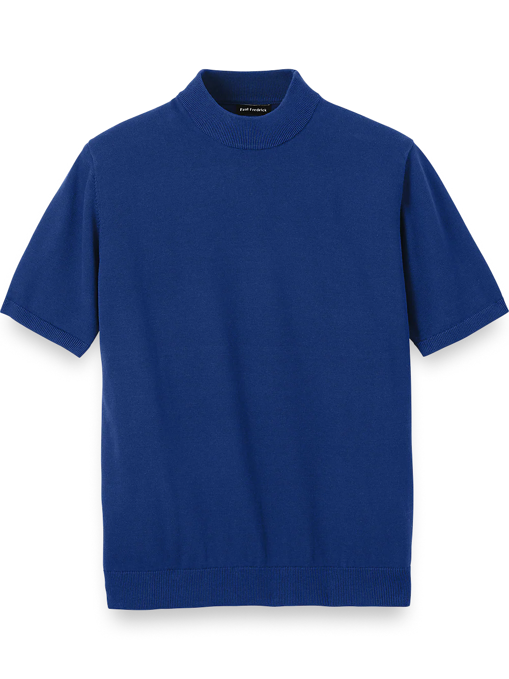 Cotton Mock Neck Sweater - Navy