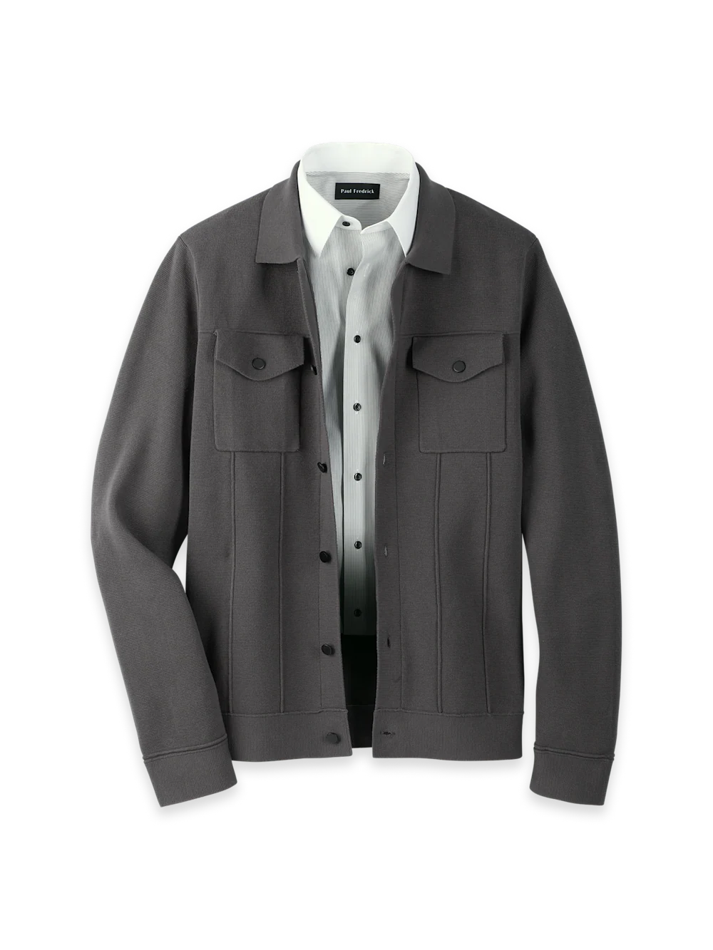 Cotton Patch Pocket Shacket - Dark Grey
