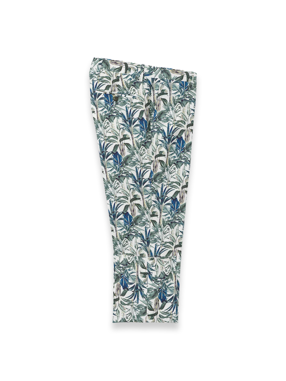 Cotton Printed Flat Fron Pants - White Multi