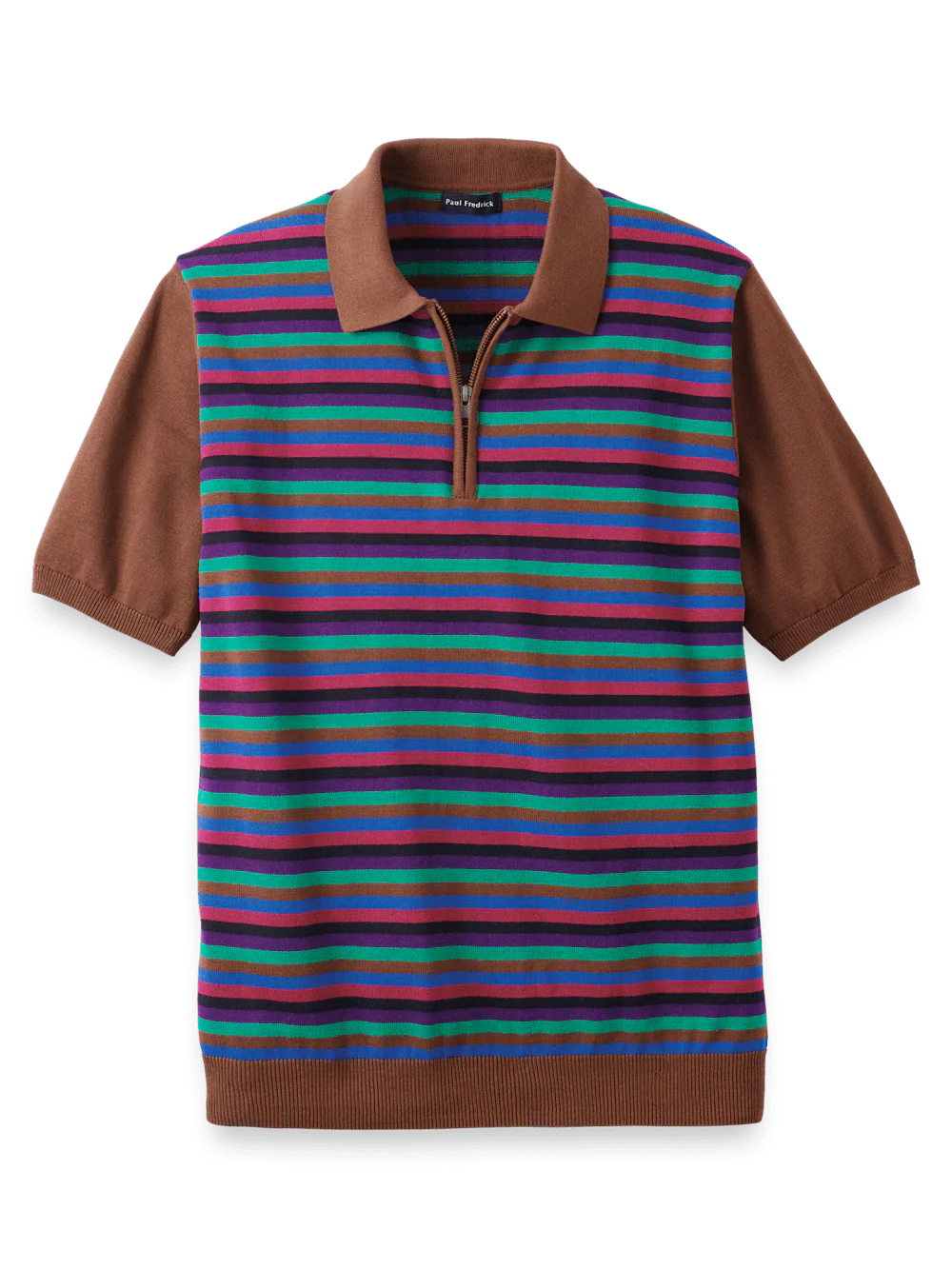 Cotton Quarter Zip Polo - Multi