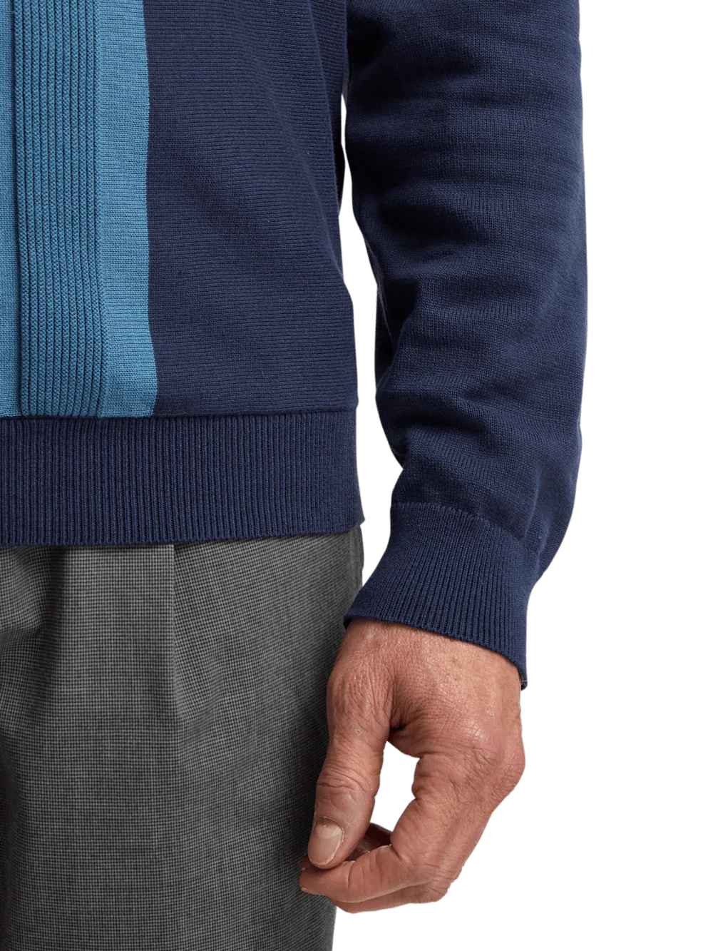 Cotton Quarter Zip Polo - Blue - Image 4
