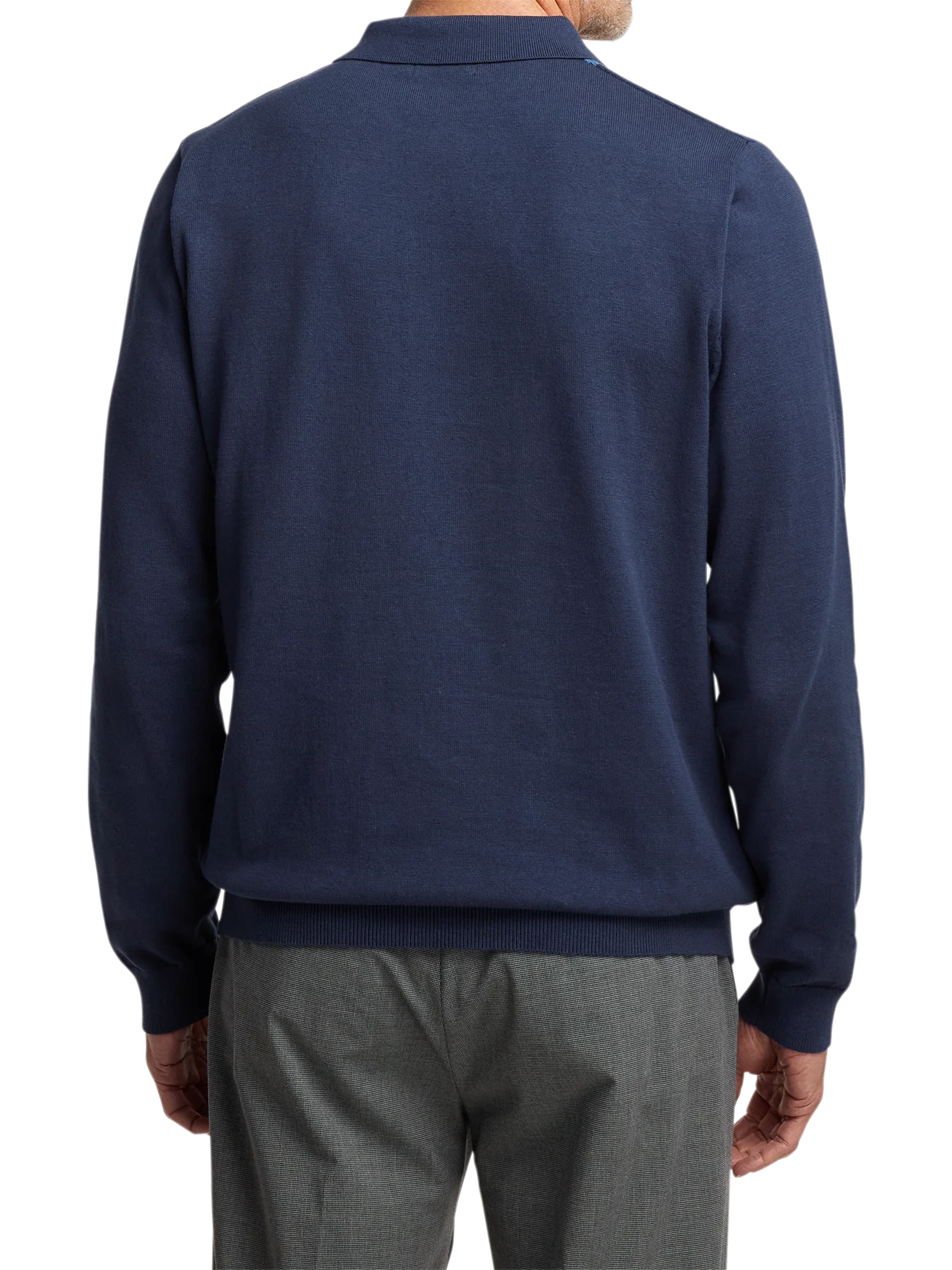 Cotton Quarter Zip Polo - Blue - Image 5