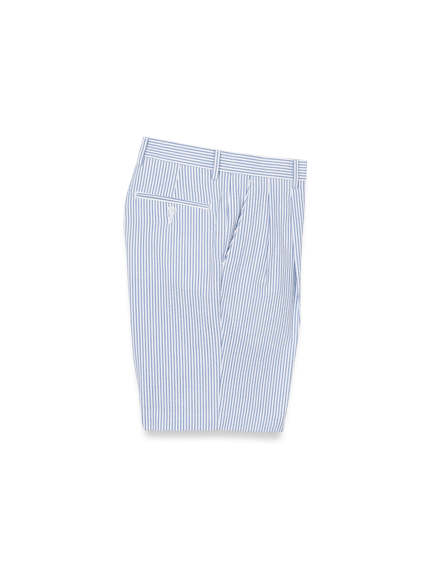 Cotton Seersucker Shorts - Blue Stripe