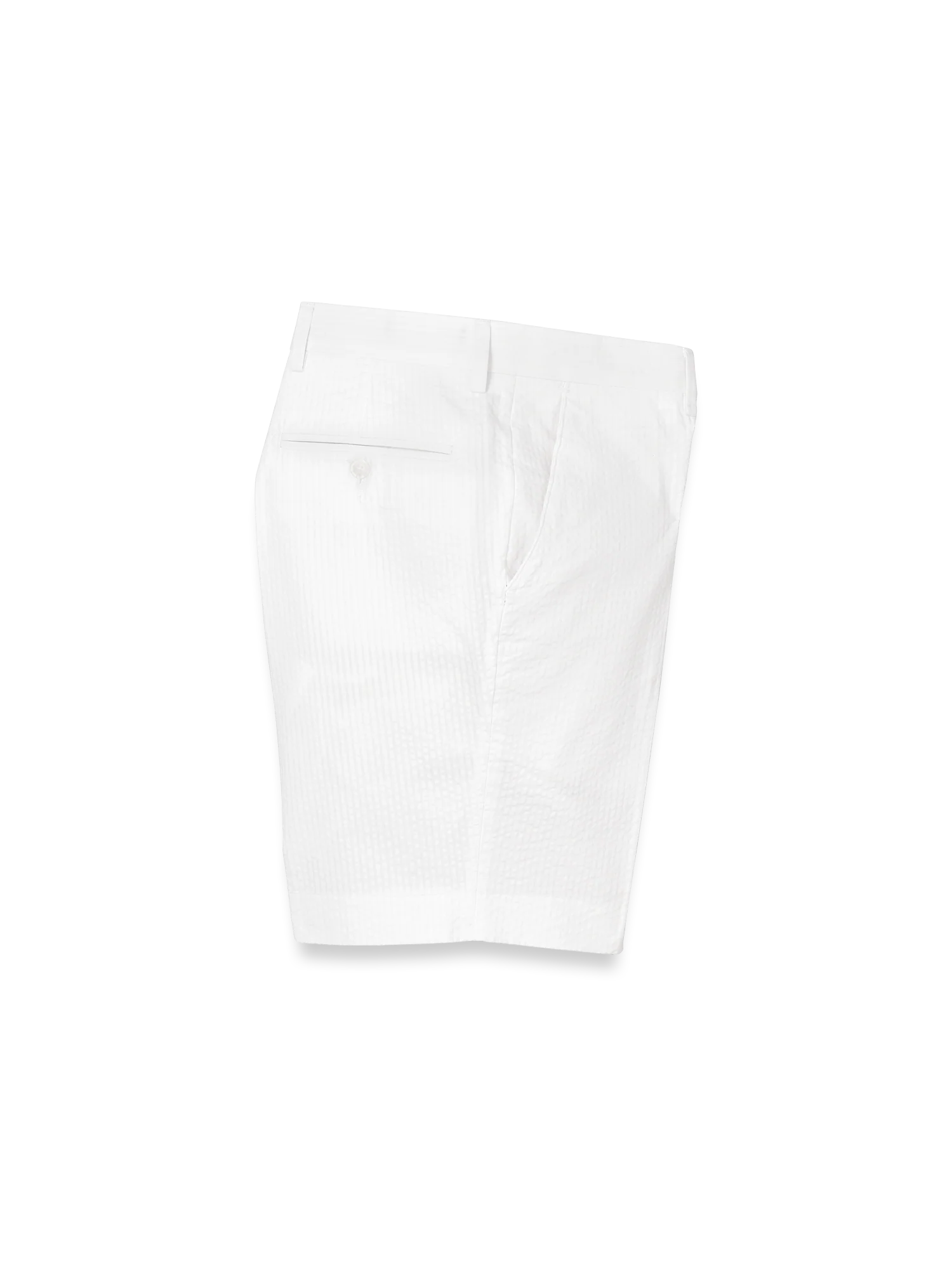 Cotton Seersucker Shorts - White - Image 4